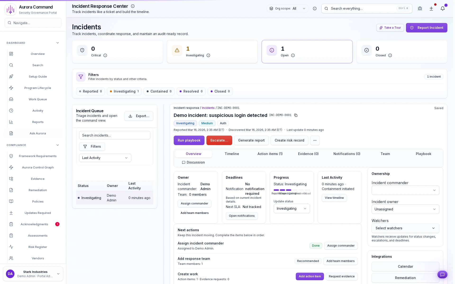 See incident readiness, training verification, and audit-ready proof in one connected view instead of five disconnected tools.