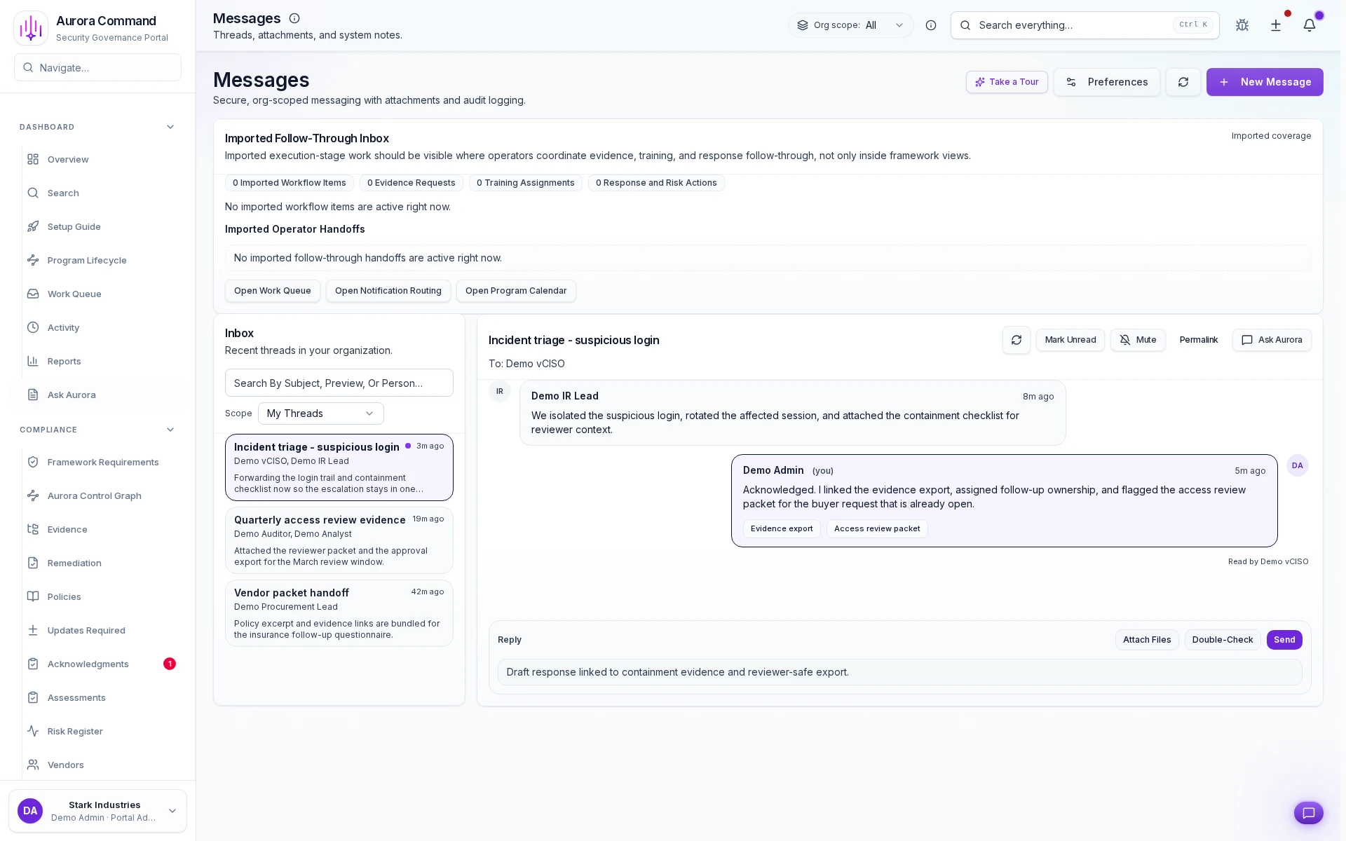 Messaging operations capabilities