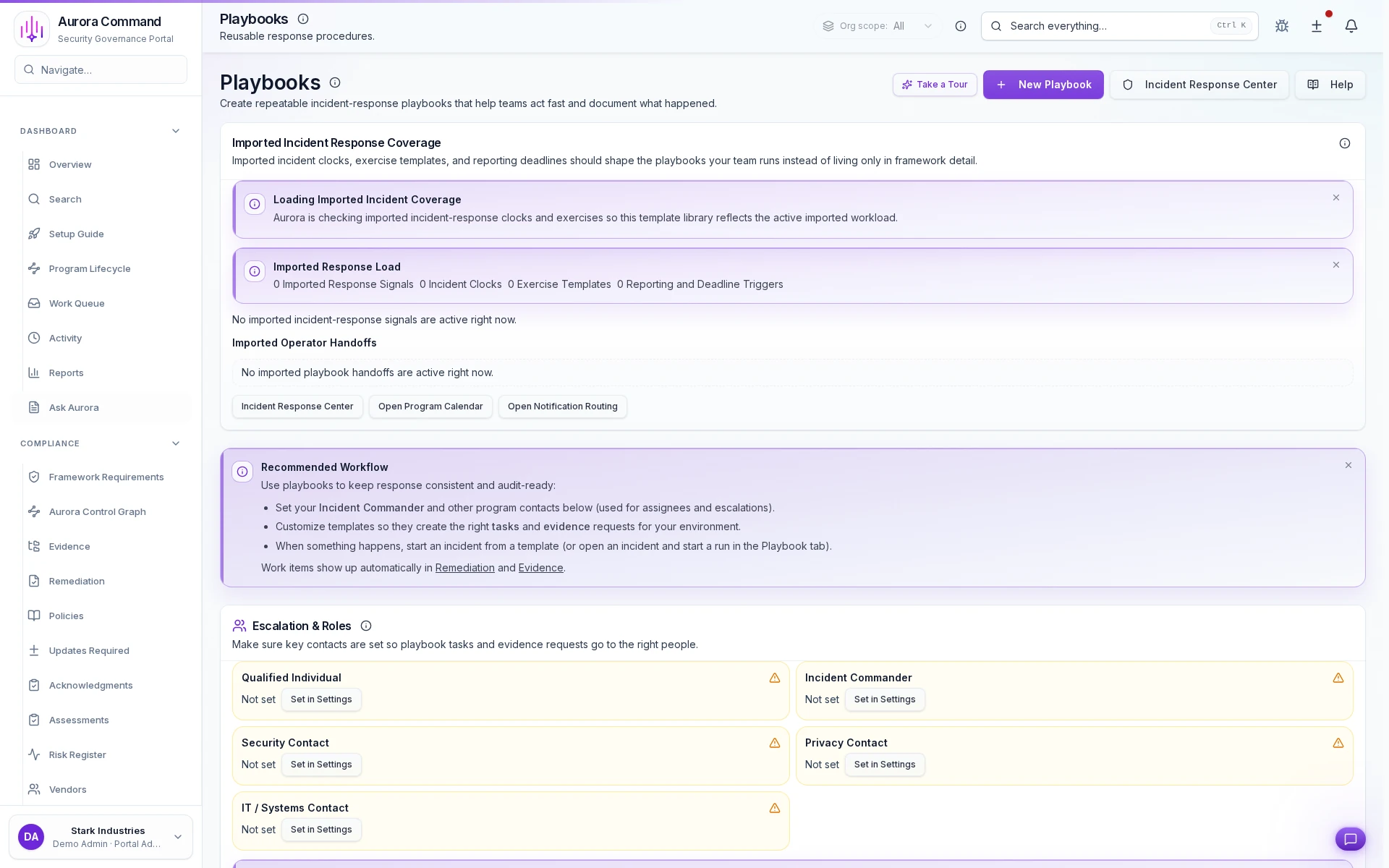 Response Playbook Library